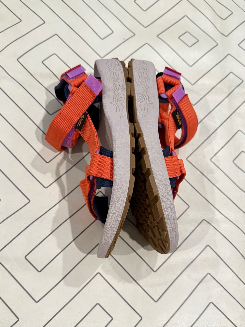 New Teva Orange Double Strap Sandals - Picture 8 of 14